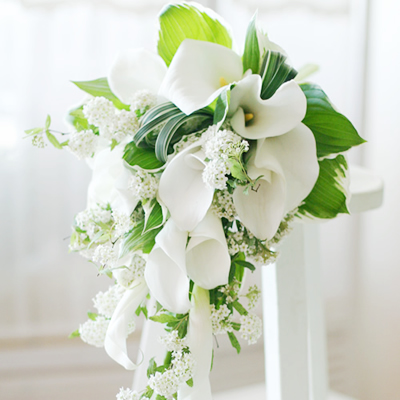 [FL49] Pure White Shower Bouquet